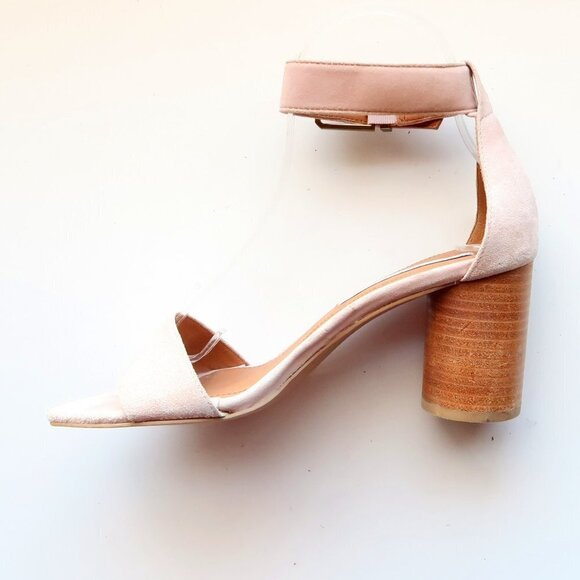 & Other Stories Pale Pink Cylinder Heel Ankle Strap Open Toe Sandals Summer Shoe - Picture 9 of 16